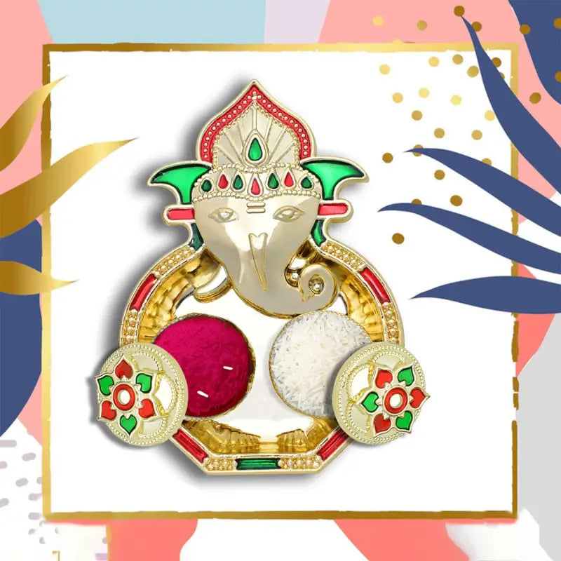 Traditional Puja Thali with Kumkum Holder Perfect for Festivals & Return Gifts