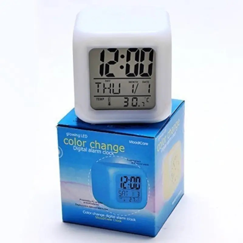 7 Color Change Digital Clock with Temperature Display