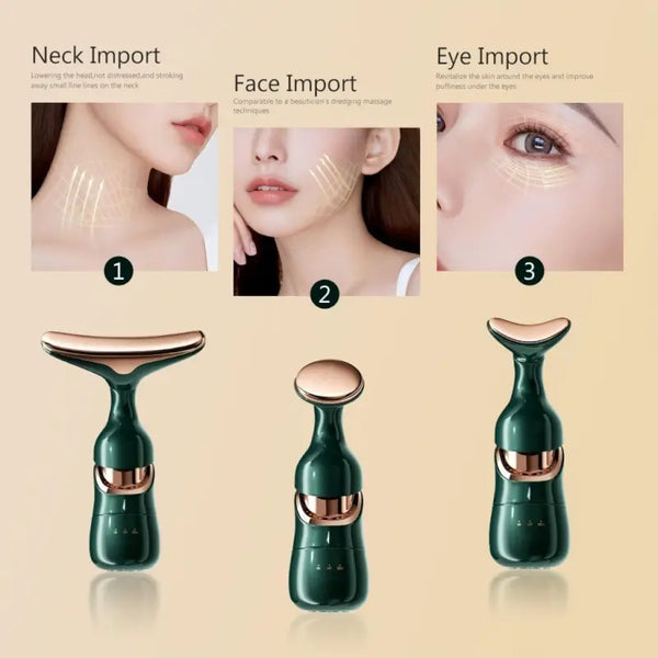 3-in-1 Face, Neck & Eye Massager – Portable Facial Massage Roller for Skin Care & Relaxation