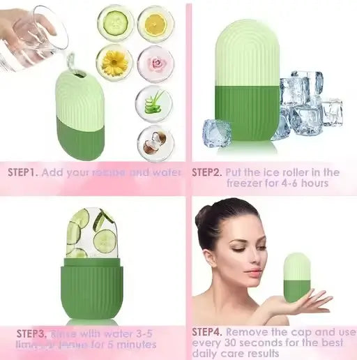 4-in-1 Skincare & Relaxation Kit – Ice Roller, Scalp Massager, Facial Brush & Finger Scrubbers