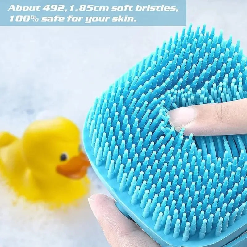 FurEase Silicone Bath Body Brush with Shampoo Dispenser Soft Scrubber