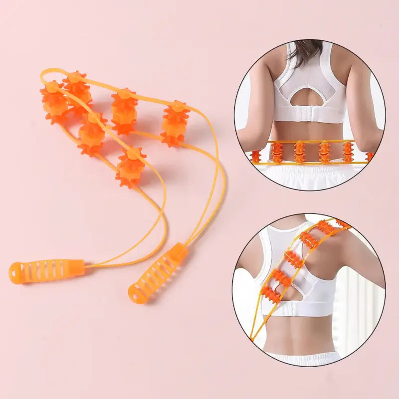 Manual Back Massage Roller Rope | 6-Wheel Body Massager for Neck, Shoulder & Muscle Pain Relief