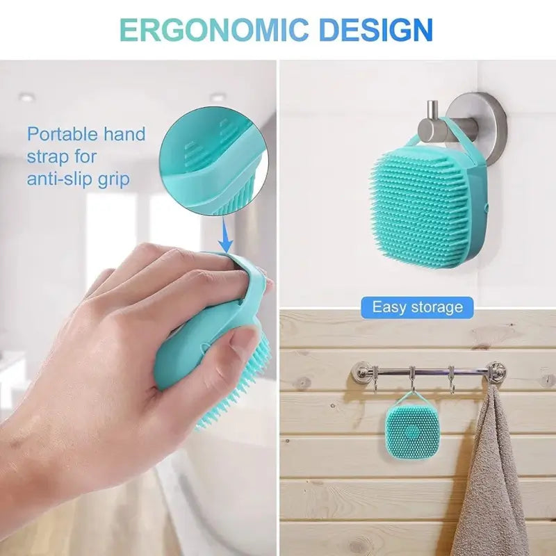 FurEase Silicone Bath Body Brush with Shampoo Dispenser Soft Scrubber
