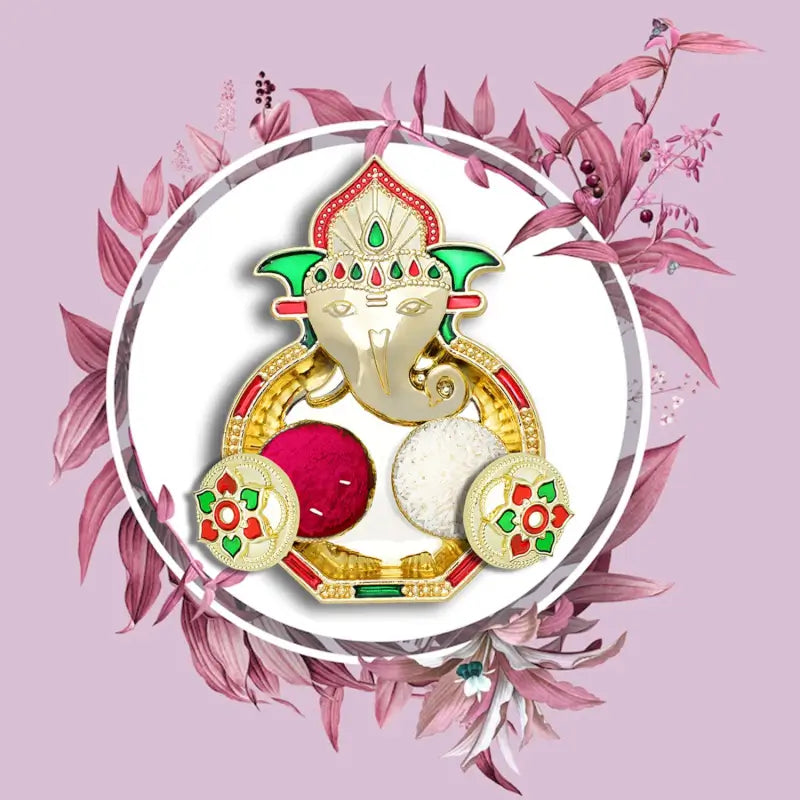 Traditional Puja Thali with Kumkum Holder Perfect for Festivals & Return Gifts