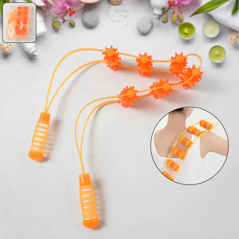 Manual Back Massage Roller Rope | 6-Wheel Body Massager for Neck, Shoulder & Muscle Pain Relief