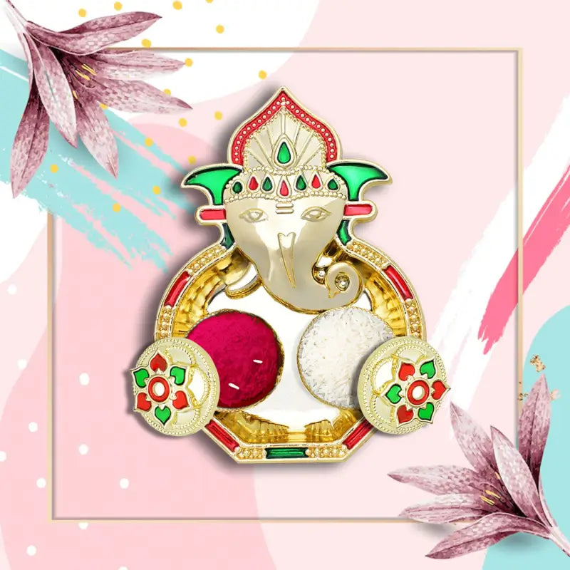 Traditional Puja Thali with Kumkum Holder Perfect for Festivals & Return Gifts