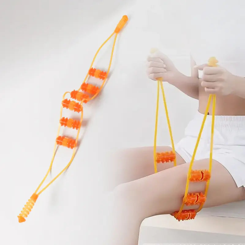 Manual Back Massage Roller Rope | 6-Wheel Body Massager for Neck, Shoulder & Muscle Pain Relief